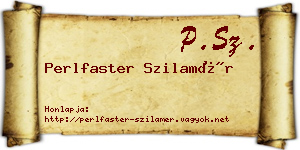 Perlfaster Szilamér névjegykártya